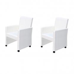 Cadeiras de jantar 2 pcs couro artificial branco - Imagen 1