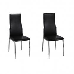 Cadeiras de jantar 2 pcs couro artificial preto - Imagen 1