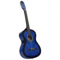 Guitarra clássica para iniciantes 4/4 39" madeira de tilia azul - Imagen 1