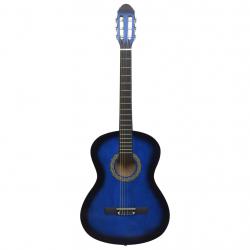 Guitarra clássica para iniciantes 4/4 39" madeira de tilia azul - Imagen 2