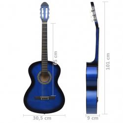 Guitarra clássica para iniciantes 4/4 39" madeira de tilia azul - Imagen 7