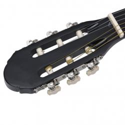 Guitarra clássica para iniciantes 4/4 39" madeira tilia preto - Imagen 4