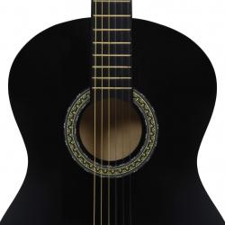 Guitarra clássica para iniciantes 4/4 39" madeira tilia preto - Imagen 5