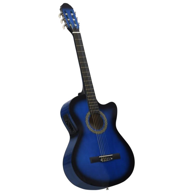 Guitarra acústica cutaway com equalizador e 6 cordas azul - Imagen 1
