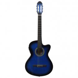 Guitarra acústica cutaway com equalizador e 6 cordas azul - Imagen 2