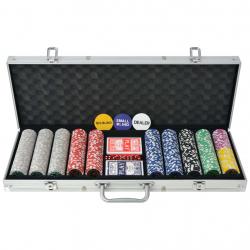 Conjunto de póquer com 500 fichas a laser, alumínio - Imagen 1