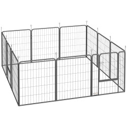 Parque para cães de 12 painéis 68x80 cm parque dobrável para cães médios com portas fecho e estacas preto