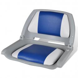 Assento do barco Dobrável Com Almofada Azul-branco 41 x 51 x 48 cm - Imagen 1