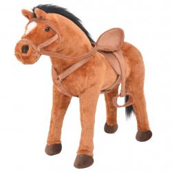 Cavalo de peluche de montar castanho - Imagen 1