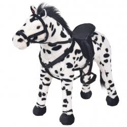 Brinquedo de montar cavalo peluche preto e branco XXL - Imagen 1