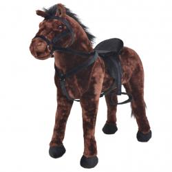 Cavalo de montar em peluche castanho escuro XXL - Imagen 1