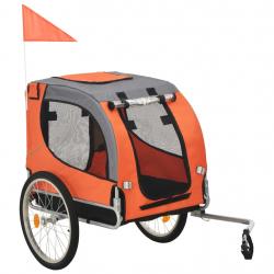 Reboque de bicicletas para cães laranja e cinzento - Imagen 1