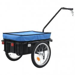 Reboque carga p/ bicicleta/carroça de mão 155x61x83 cm aço azul - Imagen 1