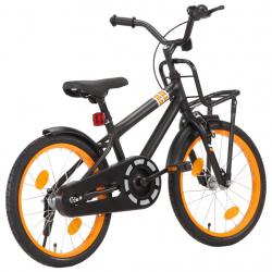 Bicicleta criança c/ plataforma frontal roda 18" preto/laranja - Imagen 1