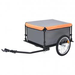 Reboque de carga para bicicleta 65 kg cinzento e laranja - Imagen 1