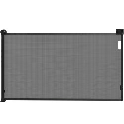 Barreira para cães retrátil 0-144 cm para cães pequenos barreira de segurança para animais de estimação com fecho preto
