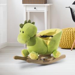 Cavalo de balanço de dinossauro para crianças acima de 18 meses - Verde - 60x33x45 cm - Imagen 1