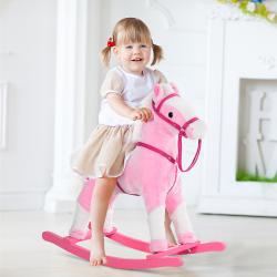 Cavalo de balanço para crianças acima de 3 anos cor rosa - Imagen 1
