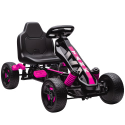 Kart a pedal para crianças karting infantil 3 a 6 anos com embreagem automática freio rodas de eva antiderrapantes rosa