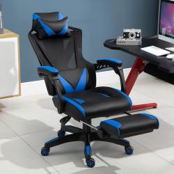 Vinsetto Cadeira de escritorio gaming ergonômica Altura ajustável Encosto ajustável Azul - Imagen 1