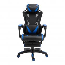 Vinsetto Cadeira de escritorio gaming ergonômica Altura ajustável Encosto ajustável Azul - Imagen 3