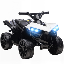 Quad elétrico infantil 6v quad para crianças dos 37 aos 72 meses velocidade até 3 km/h faróis e música 70x42x45 cm branco