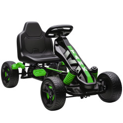 Kart a pedais para crianças com embraiagem automática travão e rodas antiderrapantes em eva 100x59x60,5 cm verde