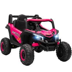 Carro elétrico para crianças 12v com 2 motores controlo remoto 2,4g velocidade até 7 km/h e USB 96x61x56 cm rosa