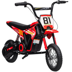Mota elétrica para crianças 24v com motor 250w velocidade de 6-16km/h rodas de 30,5 cm para crianças de 8-12 anos vermelho