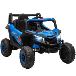 Carro elétrico para crianças 12v com 2 motores controlo remoto 2,4g velocidade até 7 km/h e USB 96x61x56 cm azul