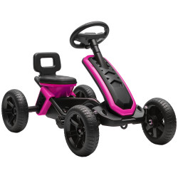 Kart pedais kart com rodas antiderrapantes de eva estrutura metálica carga 30 kg para crianças de 2-5 anos 85,5x49x57 cm rosa