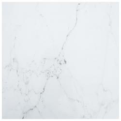 Tampo mesa 70x70 cm 6 mm vidro temperado design mármore branco - Imagen 1