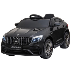 Carro elétrico mercedes amg 12v para crianças de 3-5 anos com controle remoto música luzes abertura da porta 115x70x55cm preto