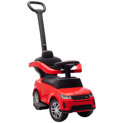Carro andador 2 em 1 para crianças land rover discovery com buzina pega de empurrar e barra removíveis 84x40x94,5 cm vermelho