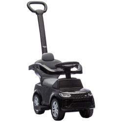 Carro andador 2 em 1 para crianças land rover discovery com buzina pega de empurrar e barra removíveis 84x40x94,5 cm preto