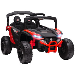 Carro elétrico para crianças 12v com 2 motores suspensão traseira faróis e música 88x57,5x55,5 cm vermelho