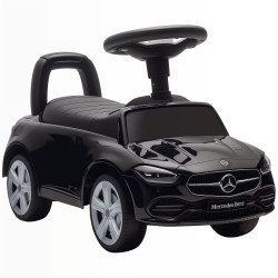 Carro andador para crianças mercedes-benz classe c com buzina volante sons de motor e espaço de armazenamento 65x28x39 cm preto
