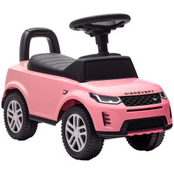 Carro andador para crianças com licença de land rover com armazenamento buzina sons de motor 65,5x28x42 cm rosa