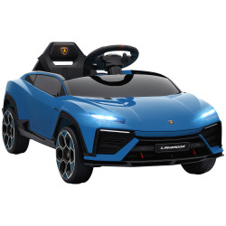 Carro elétrico para crianças 12v com motor duplo rodas com suspensão faróis música USB 101,5x49x43 cm azul
