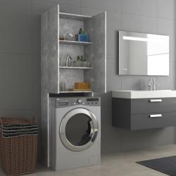 Armário máquina de lavar roupa 64x25,5x190 cm cinzento-cimento - Imagen 4