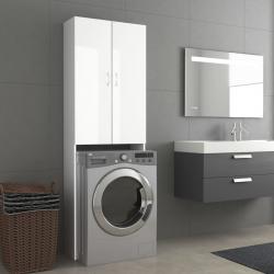 Armário máquina lavar roupa 64x25,5x190 cm branco brilhante - Imagen 1