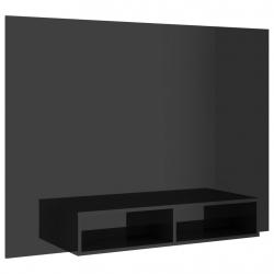 Armário parede p/ TV 135x23,5x90 cm contrapl. preto brilhante - Imagen 2