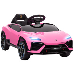 Carro elétrico para crianças 12v com motor duplo rodas com suspensão faróis música USB 101,5x49x43 cm rosa