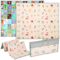 Tapete de brincar para bebés acolchoado dobrável reversível e impermeável 176,5x148x1 cm multicor