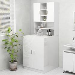 Armário para máquina de lavar roupa branco brilhante - Imagen 1