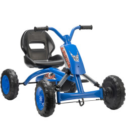 Kart a pedais go-kart com rodas PP estrutura de aço carga 30 kg para crianças 2-5 anos 84x54x56 cm azul