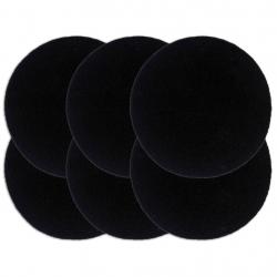 Individuais de mesa 6 pcs em algodão liso 38 cm redondo preto - Imagen 1