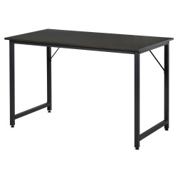 Secdretária mesa de computador com pés ajustáveis e estrutura em aço secretária estilo moderno 120x60x73 cm marrom escuro e preto