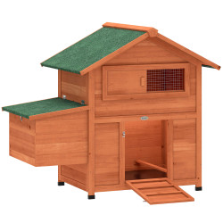 Galinheiro para exterior de madeira 113,5x67,5x95,5 cm galinheiro com ninho bandeja removível telhado impermeável poleiros