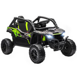 Carro elétrico para crianças 12v kawasaki teryx krx 1000 com 2 motores faróis e USB 100x64x56 cm preto